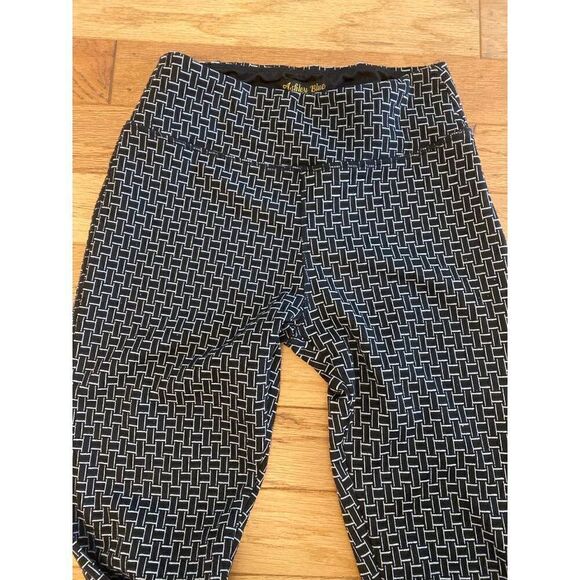 Ashley Blue, women's elastic waist, pull on, skinny patterned dress pants sz SM - Picture 3 of 9